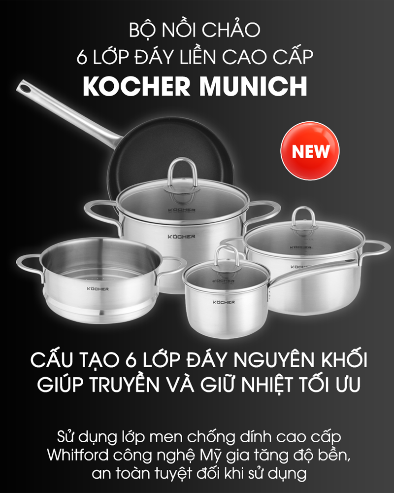 Bộ nồi từ Kocher Munich