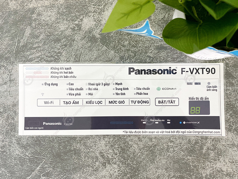 Hướng dẫn sử dụng máy lọc không khí Panasonic F-VXT90-TM