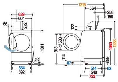 Kích thước máy giặt Panasonic NA-LX129AL-W