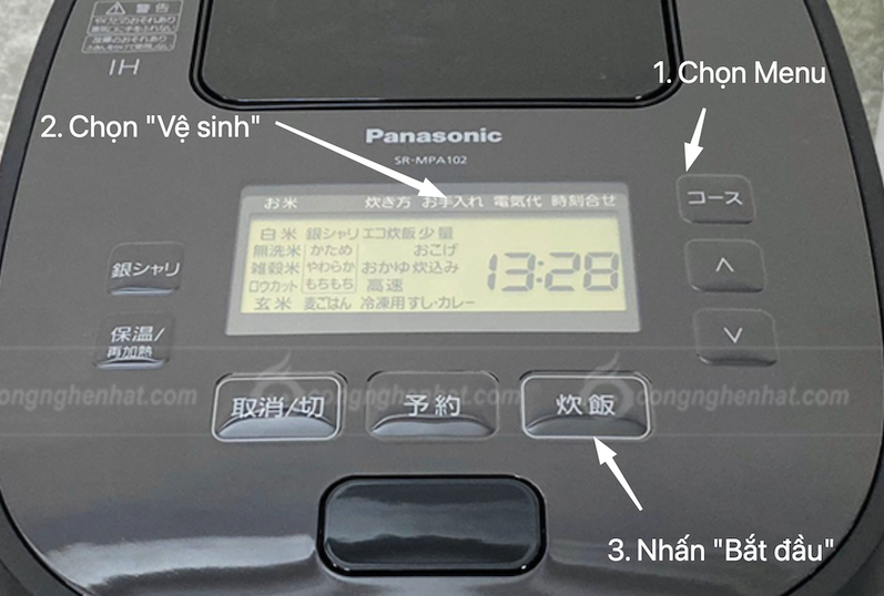 Vận hành vệ sinh nồi cao tần Panasonic SR-MPA102 SR-MPA182