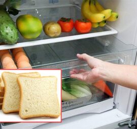 cất bánh mì trong tủ lạnh