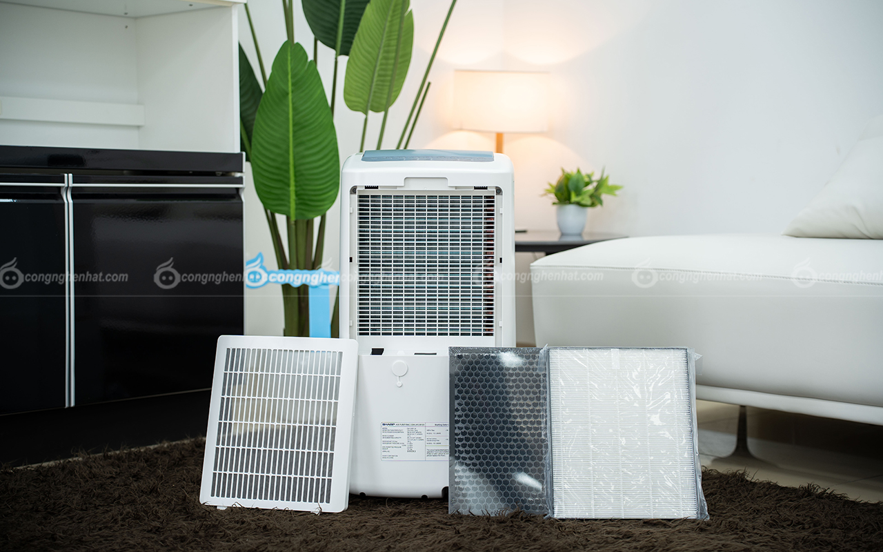 Máy lọc không khí và hút ẩm Sharp DW-J20FV-W 20L nước /ngày Sharp DW-J20FV-W