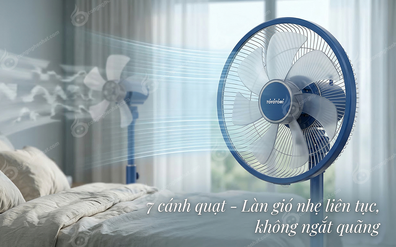 Quạt điện Toyotomi FS-DH30P 7 cánh 32 tốc độ gió Quạt điện Toyotomi FS-DH30P